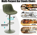 Bar Stools Modern Upholstered Faux Leather Barstools (Set of 2)