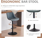 Bar Stools Modern Upholstered Faux Leather Barstools (Set of 2)