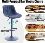 Bar Stools Modern Upholstered Faux Leather Barstools (Set of 2)