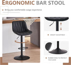 Bar Stools Modern Upholstered Faux Leather Barstools (Set of 2)