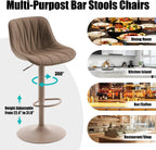 Bar Stools Modern Upholstered Faux Leather Barstools (Set of 2)