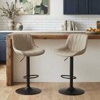 Bar Stools Modern Upholstered Faux Leather Barstools (Set of 2)