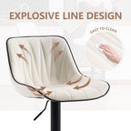 Bar Stools Modern Upholstered Faux Leather Barstools (Set of 2)