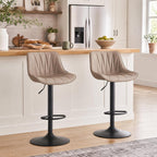 Bar Stools Modern Upholstered Faux Leather Barstools (Set of 2)
