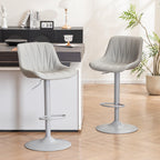 Bar Stools Modern Upholstered Faux Leather Barstools (Set of 2)