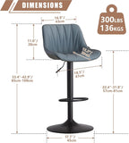 Bar Stools Modern Upholstered Faux Leather Barstools (Set of 2)
