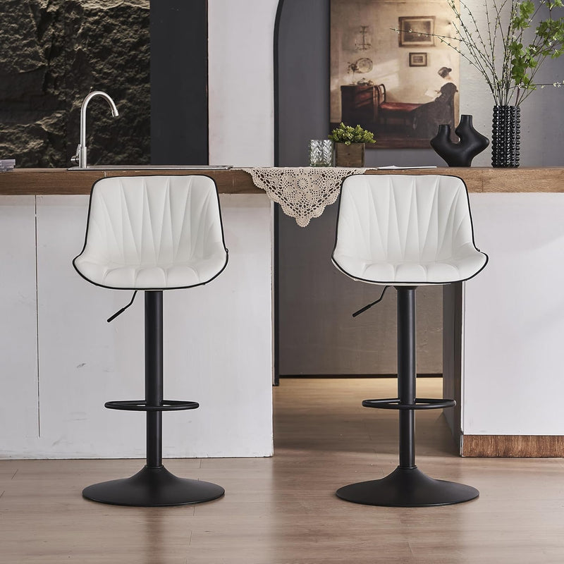 Bar Stools Modern Upholstered Faux Leather Barstools (Set of 2)