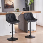 Bar Stools Modern Upholstered Faux Leather Barstools (Set of 2)