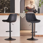 Bar Stools Modern Upholstered Faux Leather Barstools (Set of 2)