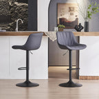 Bar Stools Modern Upholstered Faux Leather Barstools (Set of 2)