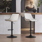 Bar Stools Modern Upholstered Faux Leather Barstools (Set of 2)