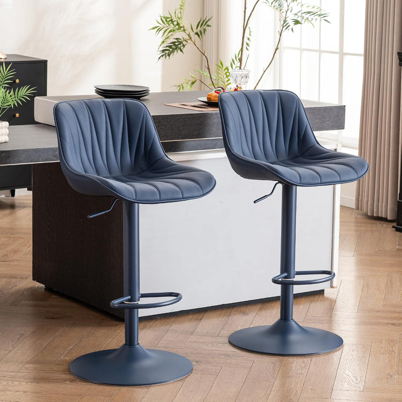 Bar Stools Modern Upholstered Faux Leather Barstools (Set of 2)
