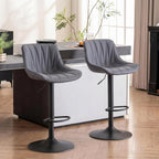 Bar Stools Modern Upholstered Faux Leather Barstools (Set of 2)