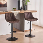 Bar Stools Modern Upholstered Faux Leather Barstools (Set of 2)