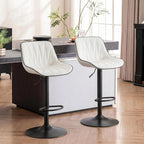 Bar Stools Modern Upholstered Faux Leather Barstools (Set of 2)