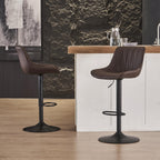 Bar Stools Modern Upholstered Faux Leather Barstools (Set of 2)