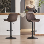 Bar Stools Modern Upholstered Faux Leather Barstools (Set of 2)