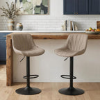 Bar Stools Modern Upholstered Faux Leather Barstools (Set of 2)