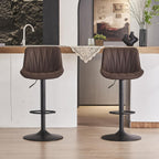 Bar Stools Modern Upholstered Faux Leather Barstools (Set of 2)