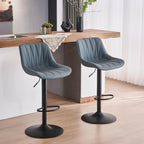 Bar Stools Modern Upholstered Faux Leather Barstools (Set of 2)