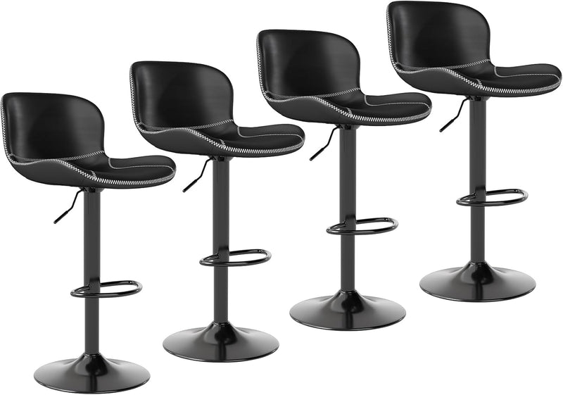 Bar Stools PU Leather Counter Height Barstools (Set of 2)