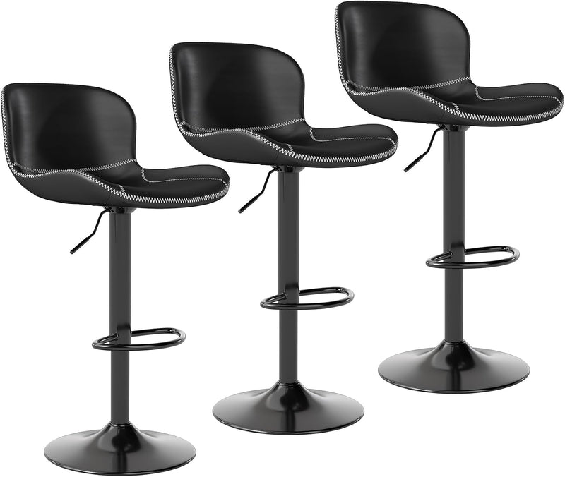 Bar Stools PU Leather Counter Height Barstools (Set of 2)