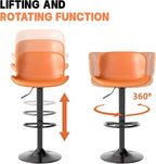 Bar Stools PU Leather Counter Height Barstools (Set of 2)