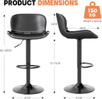 Bar Stools PU Leather Counter Height Barstools (Set of 2)