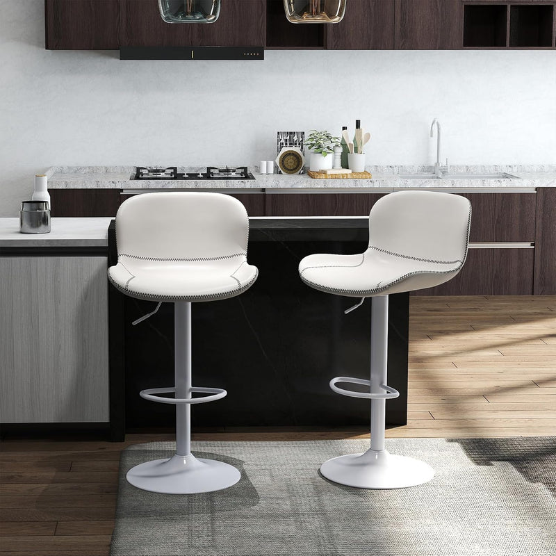 Bar Stools PU Leather Counter Height Barstools (Set of 2)