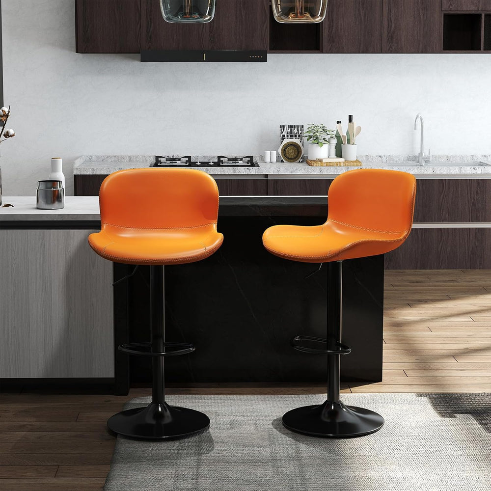 Bar Stools PU Leather Counter Height Barstools (Set of 2)