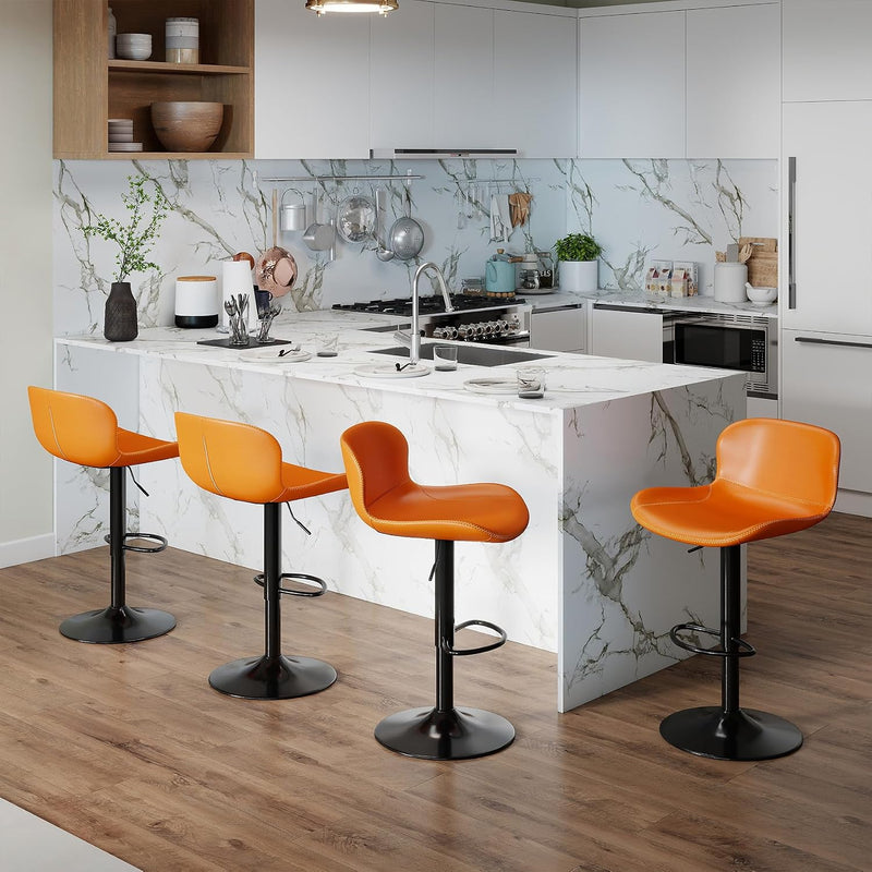Bar Stools PU Leather Counter Height Barstools (Set of 2)
