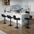 Bar Stools PU Leather Counter Height Barstools (Set of 2)