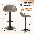 Bar Stools PU Leather Swivel Chairs (Set of 2)