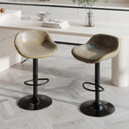 Bar Stools PU Leather Swivel Chairs (Set of 2)