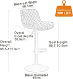 Bar Stools PU Leather Upholstered Barstools with High (Set of 2)