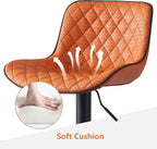 Bar Stools PU Leather Upholstered Barstools with High (Set of 2)
