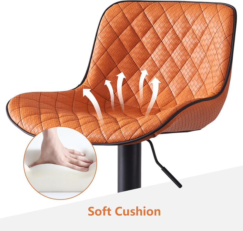 Bar Stools PU Leather Upholstered Barstools with High (Set of 2)