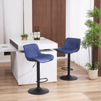 Bar Stools PU Leather Upholstered Barstools with High (Set of 2)
