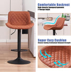 Bar Stools PU Leather Upholstered Barstools with High (Set of 2)