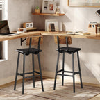 Bar Stools PU Upholstered Breakfast Industrial Barstools (Set of 2)