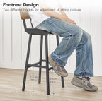 Bar Stools PU Upholstered Breakfast Industrial Barstools (Set of 2)