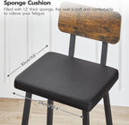 Bar Stools PU Upholstered Breakfast Industrial Barstools (Set of 2)