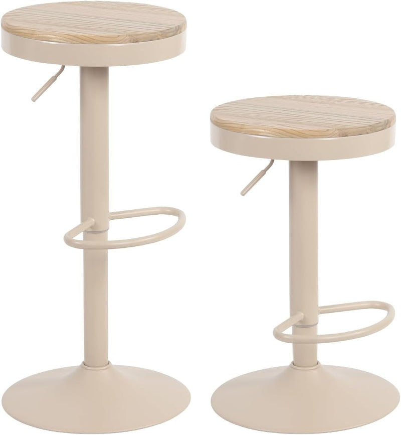 Bar Stools Solid Wood Counter Height Barstools Vintage (Set of 2)
