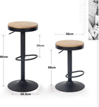 Bar Stools Solid Wood Counter Height Barstools Vintage (Set of 2)