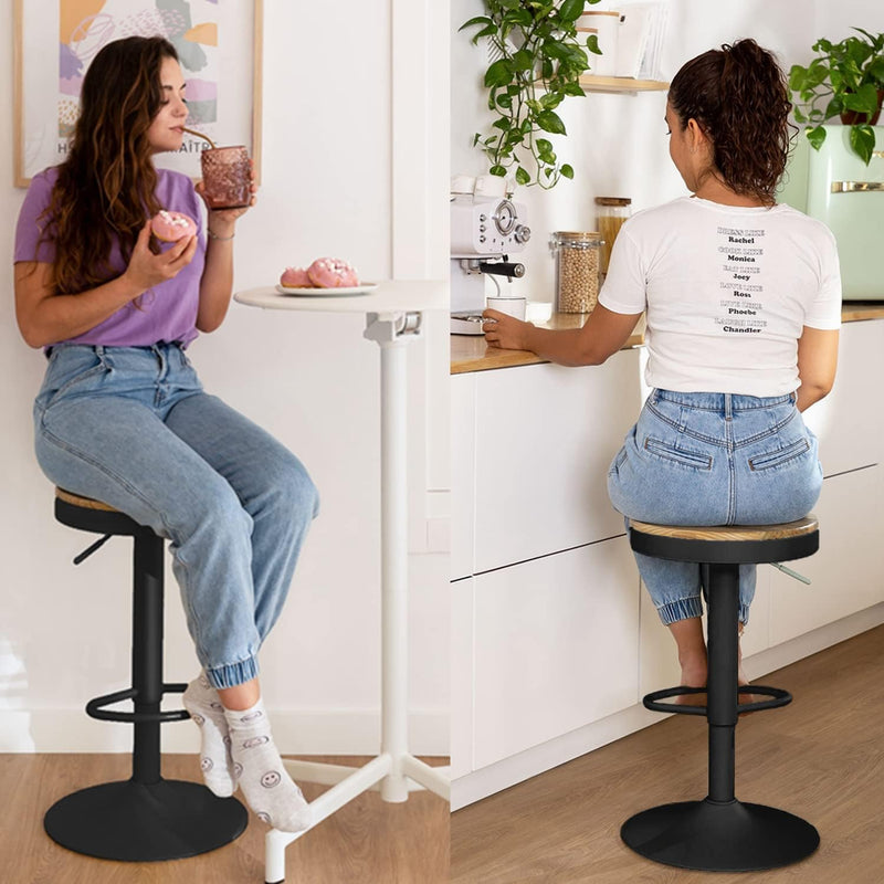 Bar Stools Solid Wood Counter Height Barstools Vintage (Set of 2)