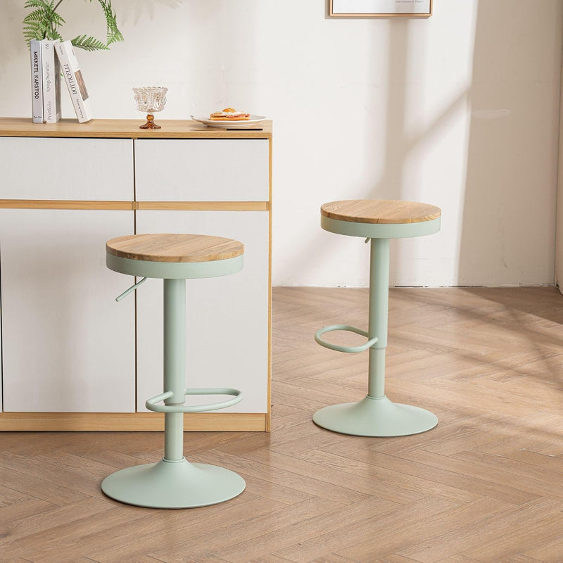 Bar Stools Solid Wood Counter Height Barstools Vintage (Set of 2)