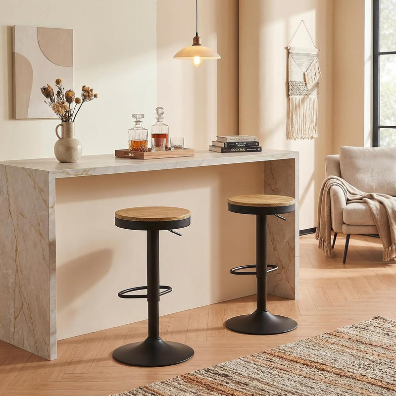 Bar Stools Solid Wood Counter Height Barstools Vintage (Set of 2)