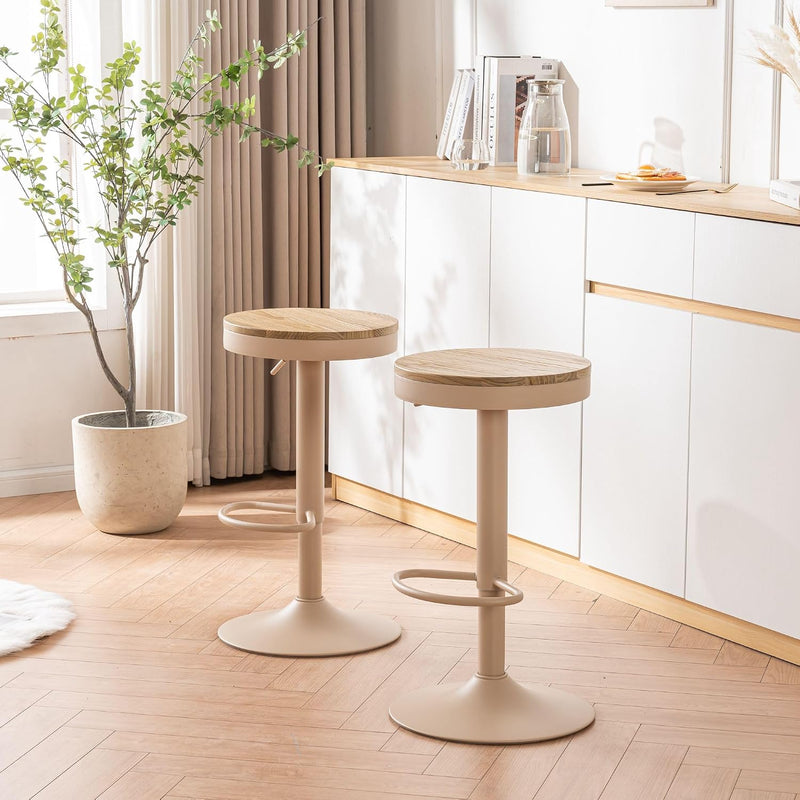Bar Stools Solid Wood Counter Height Barstools Vintage (Set of 2)
