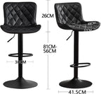 Bar Stools Swivel Adjustable Faux Leather Padded Barstools (Set of 2)