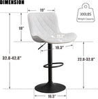 Bar Stools Swivel Adjustable Faux Leather Padded Barstools (Set of 2)